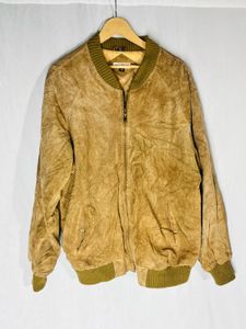 Vintage Suede Bomber Jacket