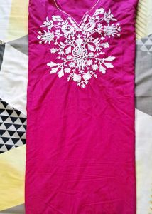 Vibrant Pink Embroidered Kurta