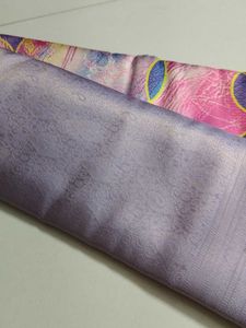 Purple Printed softy saree..