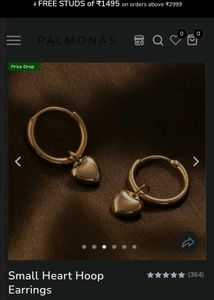 PALMONAS Gold Heart Hoop Earrings