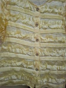 Yellow Ruffled Short Sleeve Top