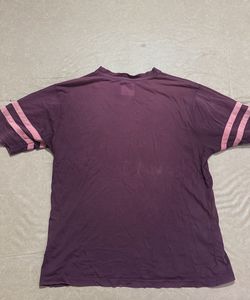 Maroon T-Shirt with Pink Stripes