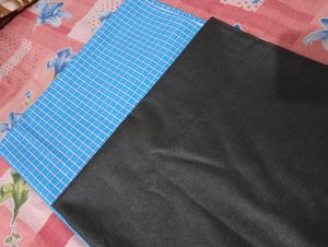 Unstitched Blue Check shirt pant piece