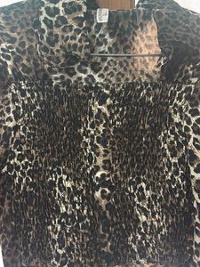 Leopard Print Smocked Crop Top