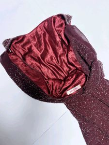 Sparkling Embellished Maroon Dress