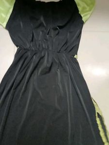 Black &amp; Lime Green Ruffled Dress