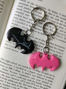 Batman Symbol Black Pink Keychains (2-Pack)
