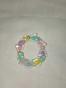 Butterfly Beads Elastic Bracelet with Pearl