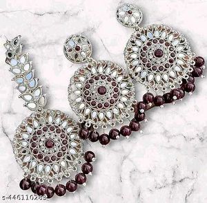 Elegant Mirror Work Jhumka Earrings