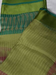 Elegant Green Handloom Chanderi Silk Saree