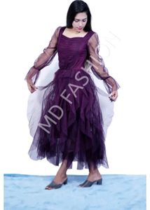Elegant Purple Tiered Gown