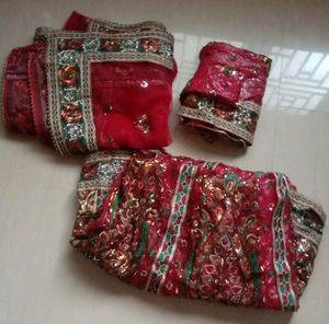 Meroon Colour Net Heavy Davani Best Fit For Marria