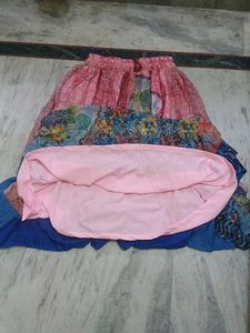 Boho Print Skirt with Sequins