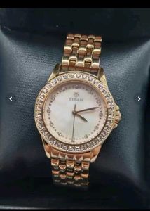 Titan Rose Gold Women's Watch with Crystals