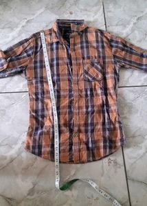 Men's Brown Plaid Long Sleeve Shirt