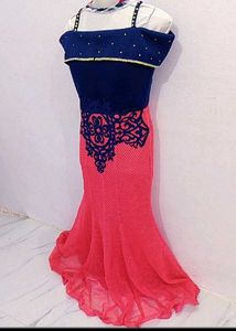 Stunning Navy Blue &amp; dark peach Gown