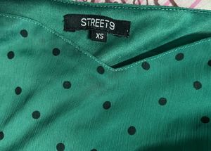 STREET 9 GREEN PRINTED CHIFFON BODYCON DRESS