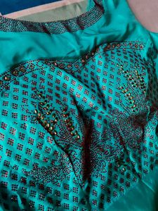 Stunning Blue Sequined Ethnic Gown