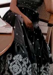 Elegant Black &amp; White Ethnic Gown