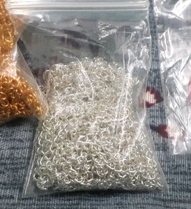 Chain Jewellery making golden silver 1+1 meters