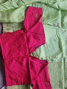 Lime Green Ethnic saree