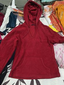 Cozy Red Hooded Sweatshirt