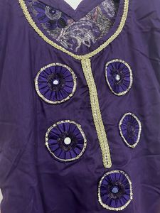 Purple Floral Embroidered Punjabi Salwar Suit Set