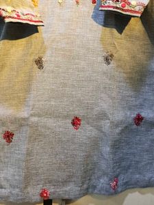 Embroidered Khadi Kurti