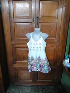 White Printed Camisole Top