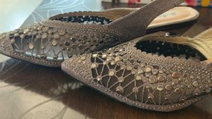Belle Step Embellished Slingback Heels