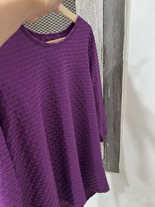 Imported Textured Purple Tunic