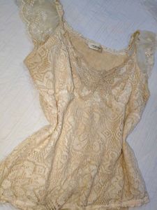 Sheer Lace Peplum Top