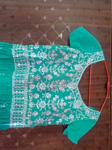 Teal Embellished Anarkali Dress