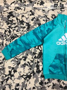 Adidas Blue Camo Zip-Up Jacket