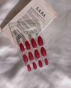 Sparkling Pink Almond Press-On Nails