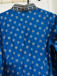 Elegant Blue Kurta Set with Foil Print