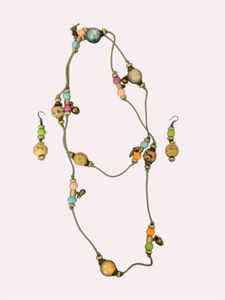 Boho Beaded Necklace & Earring Set