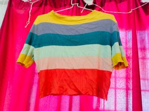 Striped Ribbed Knit Top
