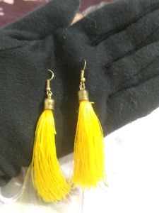 Yellow Tassel Earrings