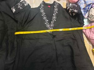 Elegant Black embroidered cord set in XL size