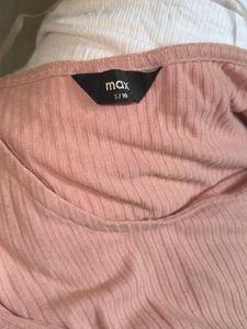 Pink Ribbed Puff Sleeve Top