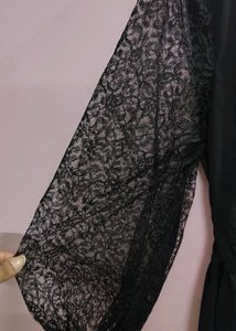 Elegant Black Lace Sleeve Dress