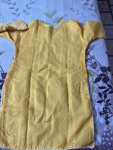 Yellow Embroidered Chikankari Kurta