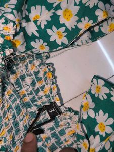Charming Floral Print Puff Sleeve Dress