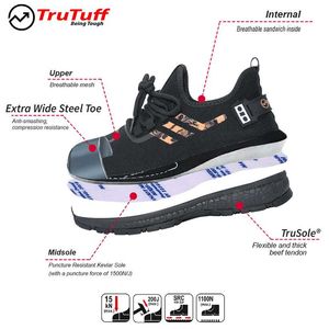 TRUTUFF Stylish Black &amp; Gold Running Shoes