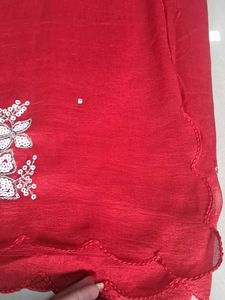 Elegant Red Embroidered Saree