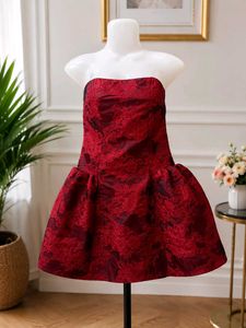Stunning Red Strapless Cocktail Dress
