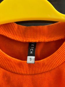 Orange Ribbed Tank Top