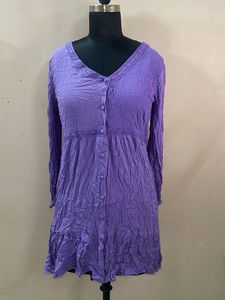 Purple Crinkled Kurta