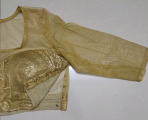 Designer Golden Sequence Backless Net Blouse